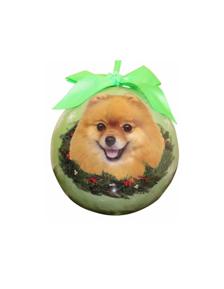 Brudsikker Pomeranian  julekugle
