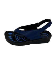 Blå sandal med hælrem 2