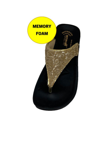 Supersoft Guld Memory Foam Sandal