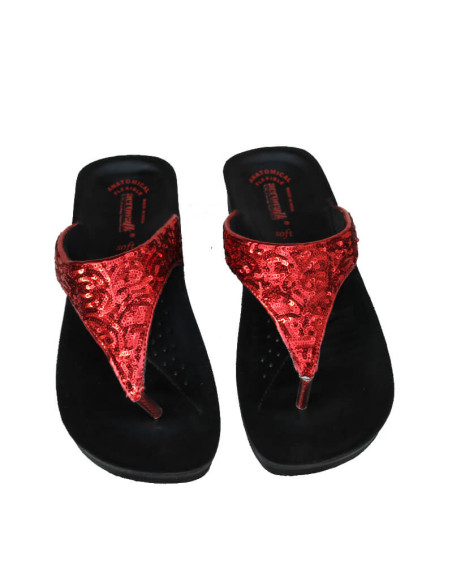 Supersoft Rød Memory Foam Sandal
