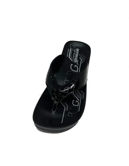 Sort Croco Klip Klap Sandal