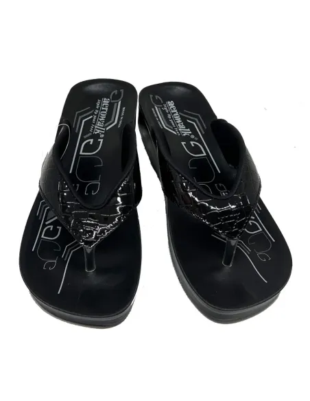 Sort Croco Klip Klap Sandal