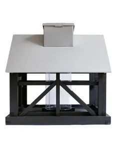 Fuglefoderhus med LED solcelle lys 2