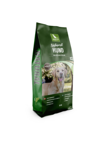 NATURAL Kornfrit hundefoder med højt kødindhold til voksne hunde